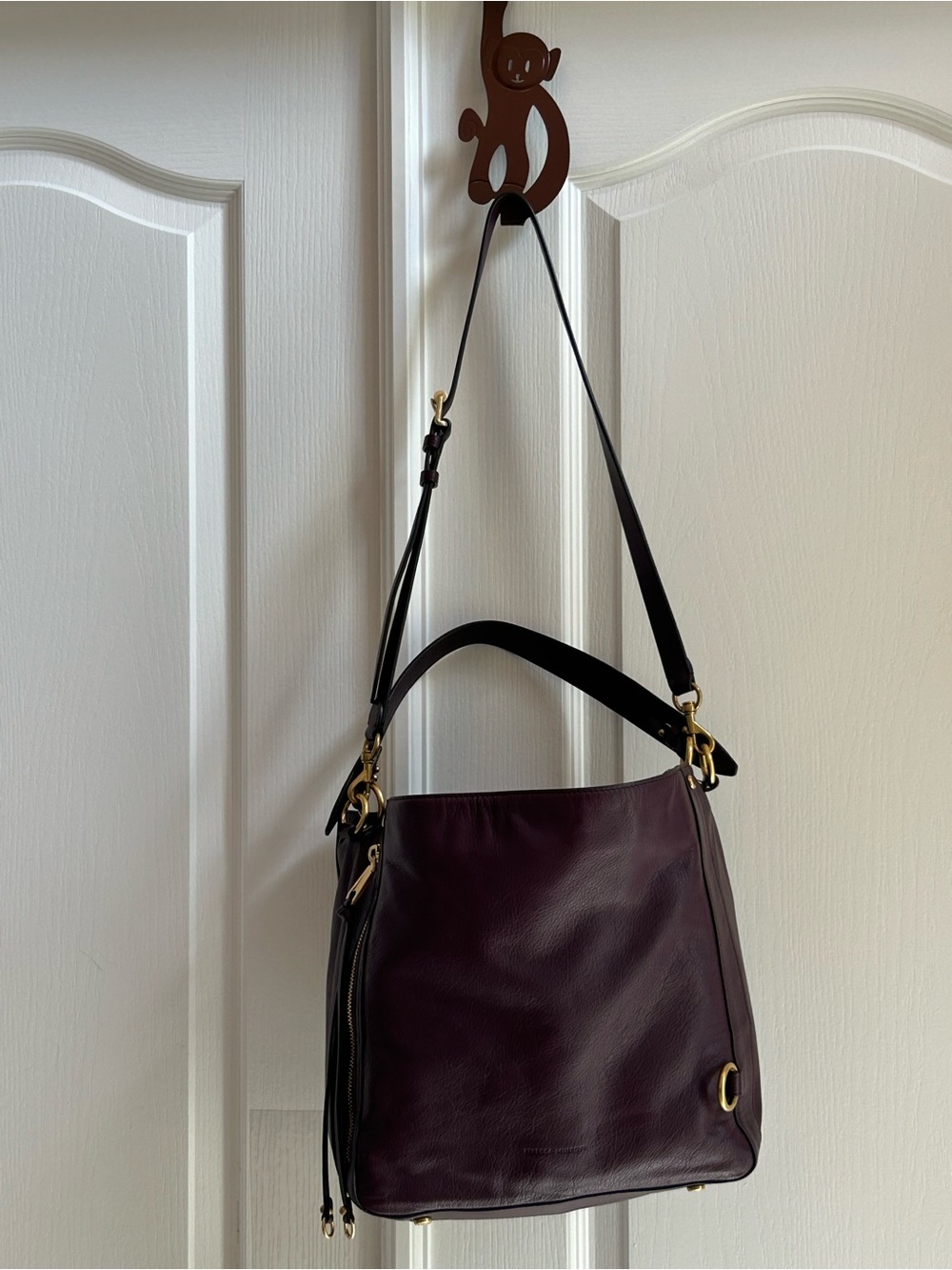 Rebecca Minkoff M.A.B. Leather Hobo Bag in Deep Burgundy EUC